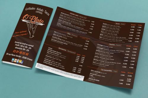 Dépliant restaurant O'plato