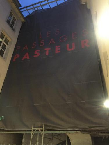 Bâche pour cacher les travaux Passages Pasteurs 